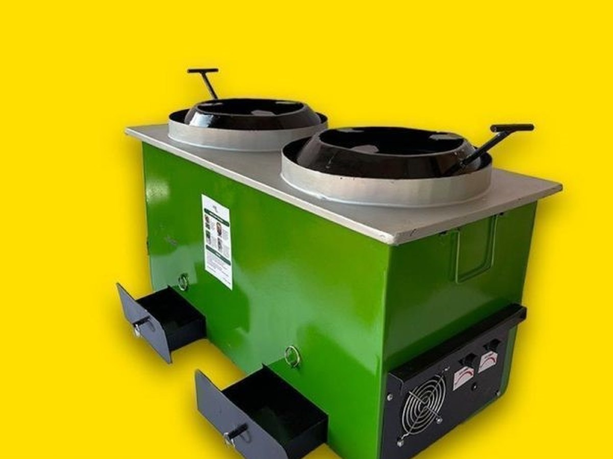 Ecostove Double Burner Full Kit (Solar Panel, Solar Battery and Bulbs)