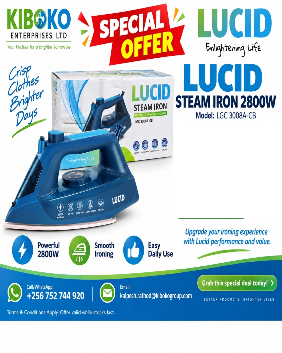 Lucid Steam Iron 2800W