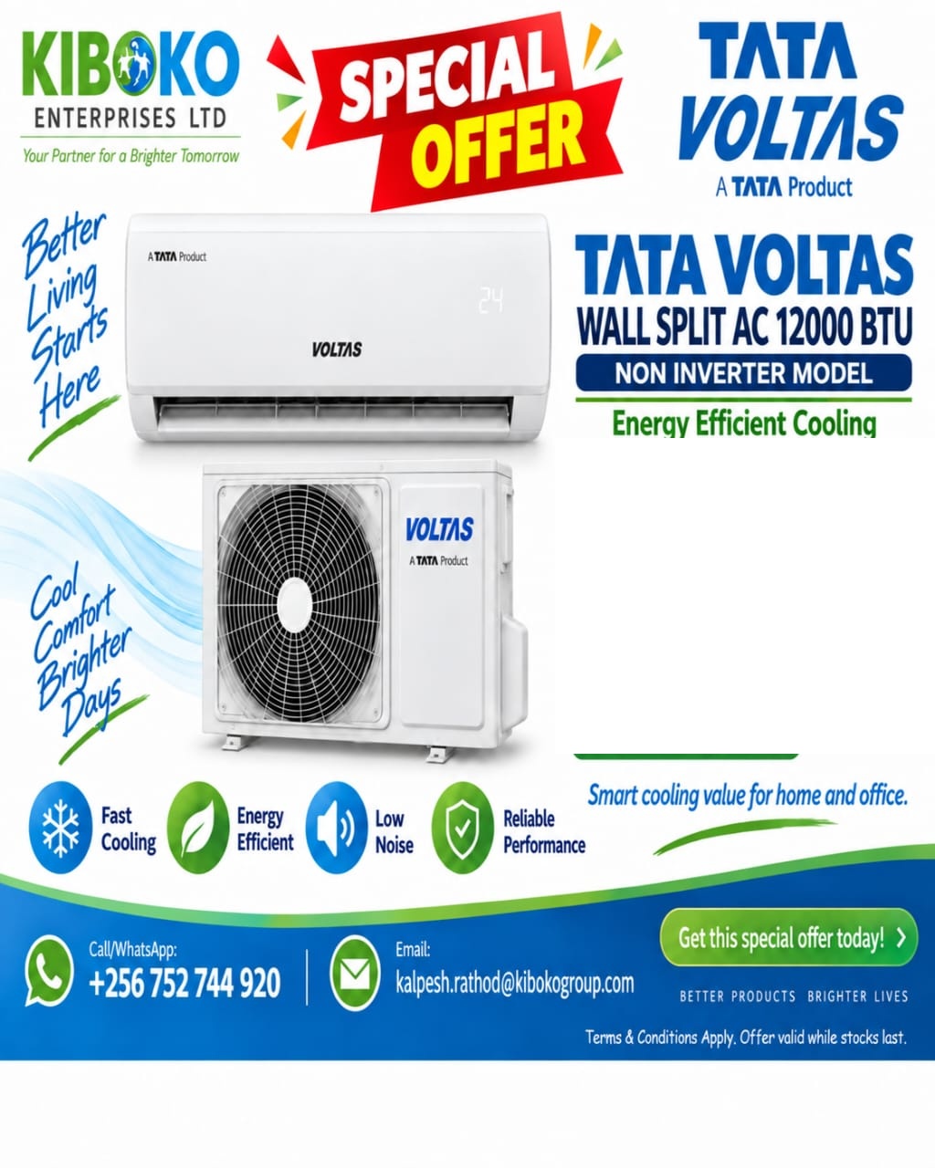 Tata Voltas Wall Split AC 12000 BTU